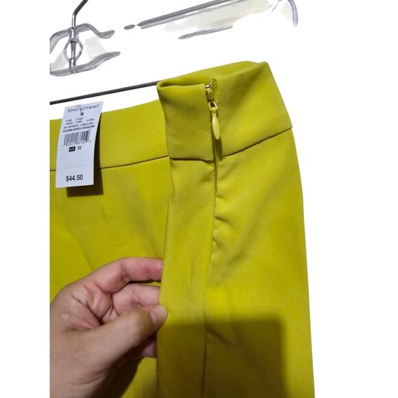 New Ashley Stewart Skirt Flare Hem Plus Size 20 Warm Olive Lime Green(839 - Picture 4 of 7